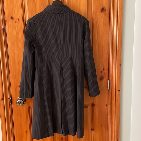 Stunning pinstripe tailored suit long blazer Christian Chenail for Muse - Picture 10 of 12